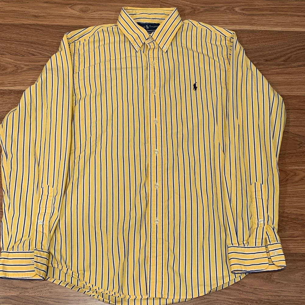 Ralph Lauren L/S Striped Casual Dress Shirt Size L - Picture 2 of 6